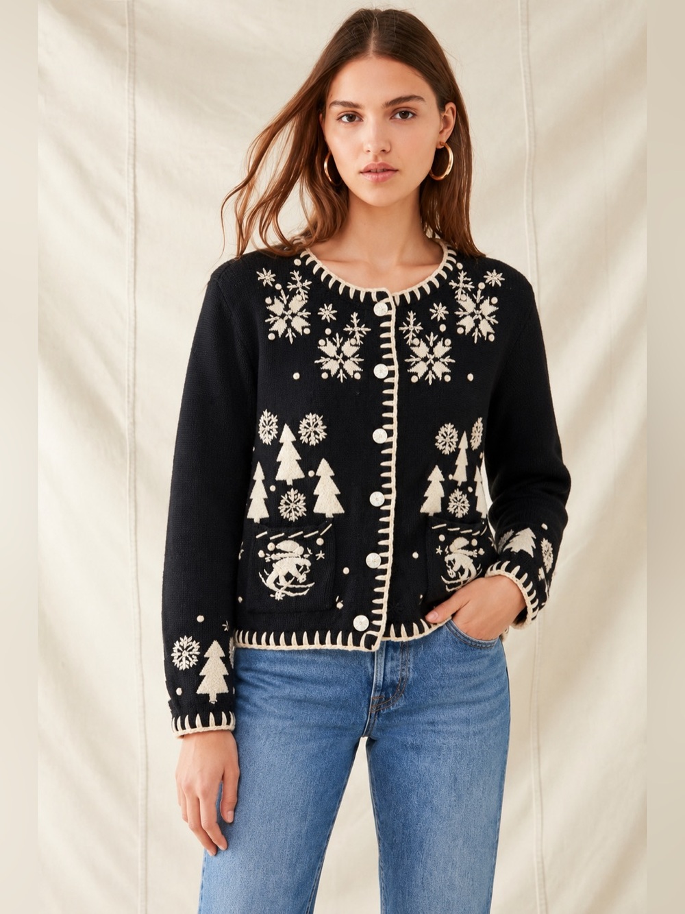 Vintage Exchange Unlimited Winter Christmas Cardigan Sweater – Size XL *h